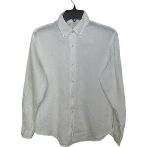 Bluemint Martin Men’s White Classic Linen Shirt Buttton Down Small